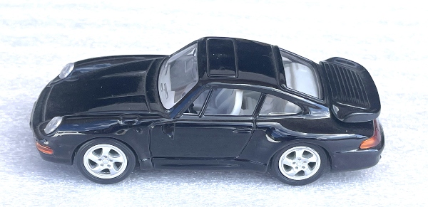 VEHICLE / 1993 PORSCHE / 1/43RD SCALE / BLACK / MISSING A MIRROR AND TAPE RESIDUE