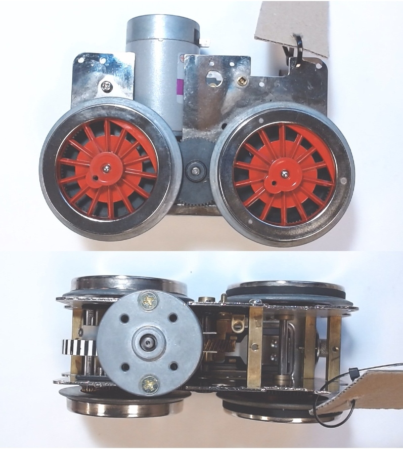 MOTOR BLOCK / COMPLETE LESS TACH BRACKET / RED SPOKED WHEELS / PS2 & 3 / NEW CONDITION / TINPLATE STANDARD GAUGE 384 / 390